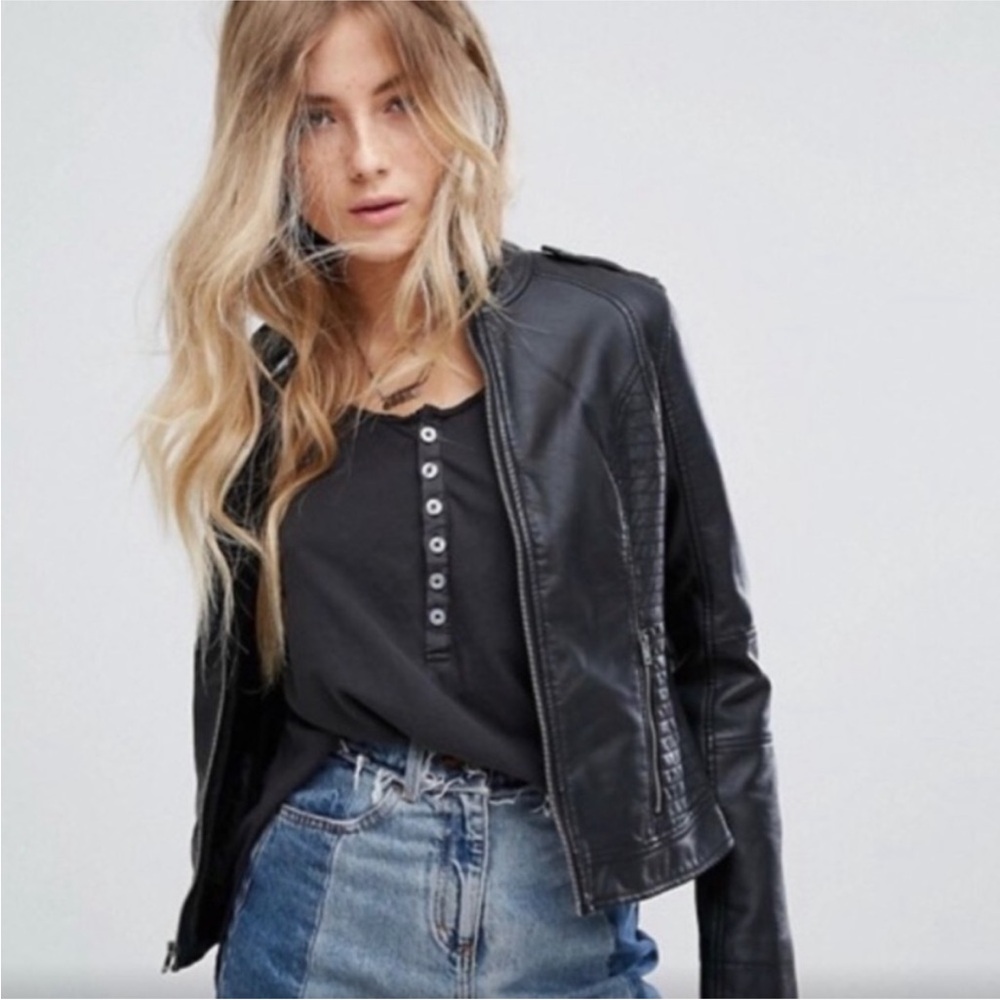 Hollister Faux Leather Moto Jacket